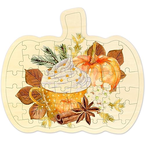 Blank Puzzle Pumpkin Shape with 43 Pieces to Draw on, Blank Wooden Jigsaw Puzzle with Puzzle Tray for Fall Season & Halloween, Custom Puzzle - WoodArtSupply