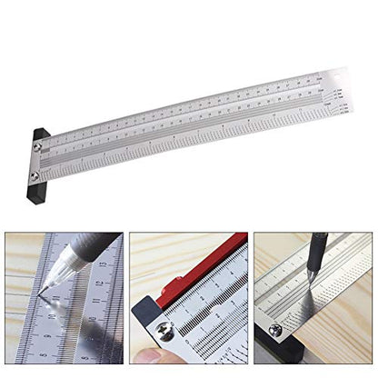 Fafeicy Ultra Precision Marking Ruler, Marking Tool Woodworking Scribing Ruler Woodworking Marking Line Ruler Gauging Tool Engraving Horizontal Lines - WoodArtSupply