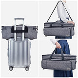 HOMEST Double Layer Carrying Case with Mat Pocket for Cricut Explore Air 2, Cricut Maker, Grey HOMEST