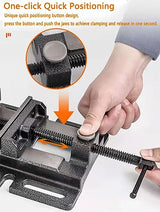 MYTEC Drill Press Vise, 3.0" Black, Quick Release Workbench Industrial Vise Clamp, High-grade cast steel Bench Clamp MYTEC