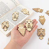 Framendino, 25 Pack Unfinished Wood Cutouts Owl Shape Wooden Slices Bird Hanging Wooden Cutout Wood Chips Embellishments for DIY Craft Home Framendino