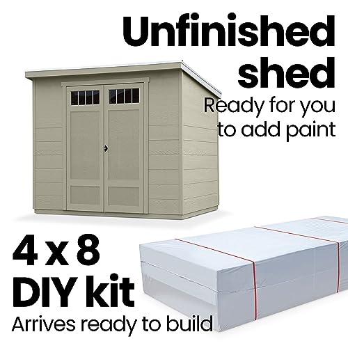 Handy Home Products Highland 8x6 Modern Wooden Storage Shed - WoodArtSupply