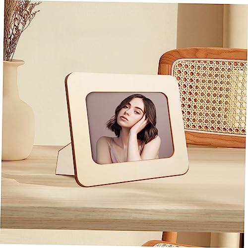 MAGICLULU 6Pcs 6 DIY art frame wooden clay decorate bulk stand wood DIY photo frame wooden picture frame postcard picture frame crafts unfinished MAGICLULU
