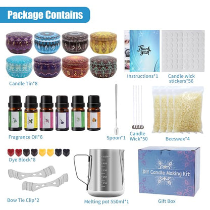Candle Making Kit for Adults Beginners Kids, Candle Making Supplies Kit, DIY Valentines Day Candles Gifts, Pefect Soy Wax Scented Candle Making Kit