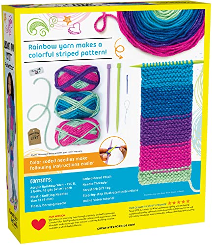 Creativity for Kids Learn to Knit Pocket Scarf - DIY Knitting Kit for Beginners, Kids Craft Kit Creativity for Kids
