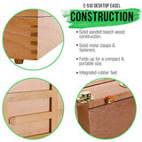 U.S. Art Supply Solana Adjustable Wood Desk Table Easel with Storage Drawer, Paint Palette, Premium Beechwood - Portable Wooden Artist Desktop, Board U.S. Art Supply