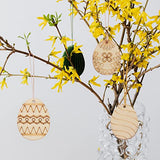 COHEALI Unfinished Wood Cutouts 75pcs Unfinished Easter Wood Slices Easter Egg Wooden Cutout Wood DIY Wooden Easter Ornaments Crafts Egg Cutouts COHEALI