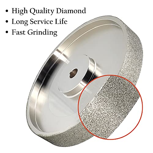 CAQUXIL CBN Grinding Wheel 6" Dia x 1" Wide, 1/2 inch Arbor, Sharpen High Speed Steel Cutting Tools, Diamond Grinding Wheel Grit #80 - WoodArtSupply