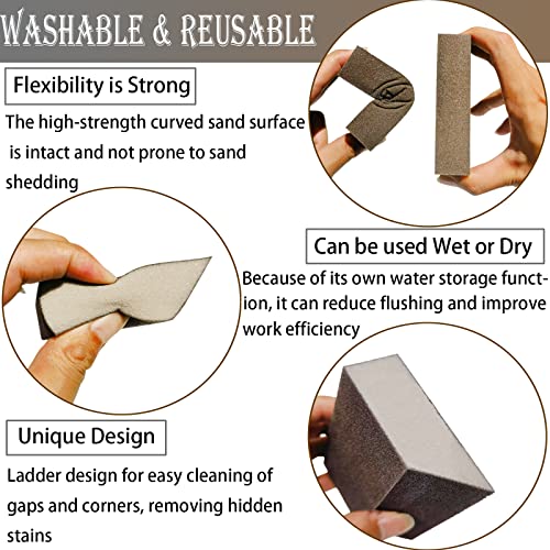 SACKORANGE 8 Pack Single Sanding Sponge, 180 Grit Sanding Blocks Assortment,Washable and Reusable for Wood Drywall Metal Home (180 Grit) …