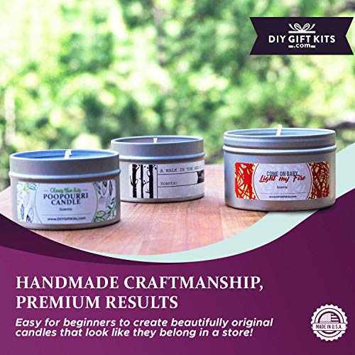 DIY Gift Kits 49-Piece Soy Candle Making Kit | Makes 14 Candles | 3 Pure Essential Oils, Soy Wax, Pouring Pot & More | DIY Starter Kit | Scented DIY Gift Kits