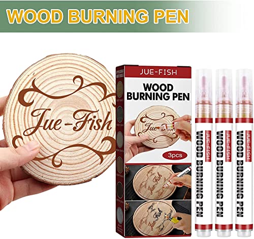 3PCs Pen Wood Burning Pen Set, Wood Burning Pen Marker Scorch Pen Marker for DIY Wood Painting, Suitable for Artists And Beginners in DIY Wood Projects for Holiday Crafting Decoration