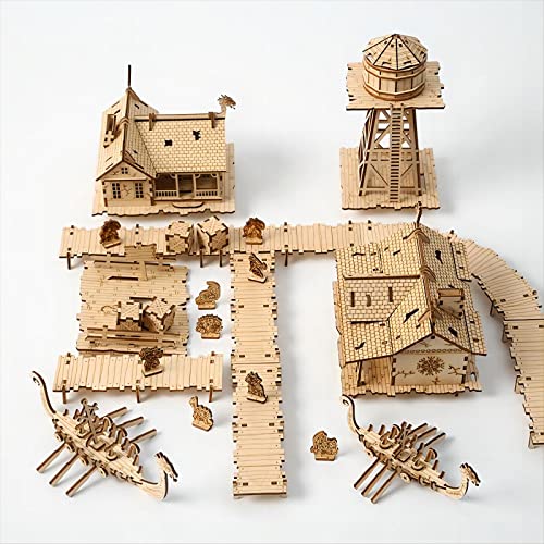 bennama 3D Wooden Puzzles Viking Port Invasion Model Kits, Brainteaser and Puzzle for Christmas/Birthday,Gifts for Adults and Teens to Build - WoodArtSupply