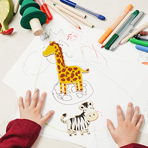Sewroro 40pcs Graffiti Animal Wood Piece Craft Ornaments Unfinished Wood Ornaments Forest Animal Wood Cutouts Balsa Wood Craft Wood DIY Crafts Wood Sewroro