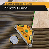 PREXISO Square Laser-65Ft Green Beam Floor Tile Laser Level, Tile Laser Line Projection, Angle 90 degree Aluminum Base Magnetic Level Square Built-In Prexiso