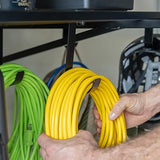 StoreYourBoard 2 Pack Heavy Duty Garage Wall Shelves, 1' x 4' Wall Mount Storage Shelf with Hooks, Holds 200 lbs Each StoreYourBoard