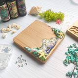 FUNSHOWCASE Wood Coaster Set Epoxy Resin Casting Craft Kit River Edge 5-Count FUNSHOWCASE