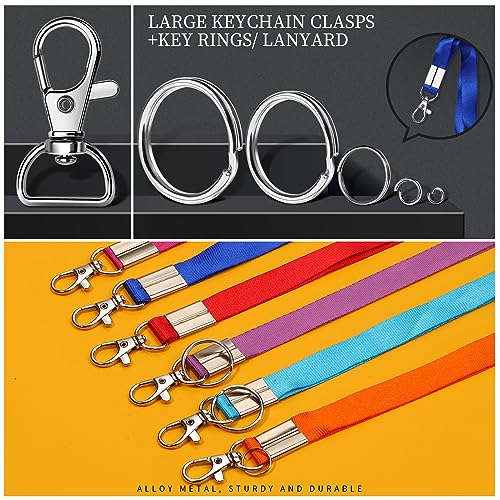 LEOBRO 265PCS Lobster Claw Clasps and Key Rings Kit - Metal Keychains and Key Chains in Assorted Sizes for Keys, Crafts, and Lanyards LEOBRO