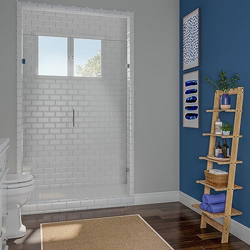 5-Tier Ladder Shelf - Wooden Narrow Leaning Bookshelf for Bedroom, Living Room, Bathroom, Kitchen, or Office Shelving - Furniture by Lavish Home Lavish Home