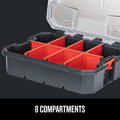 CRAFTSMAN VERSASTACK Storage Organizer, Small Parts Organizer, 8 Compartments, Lid Includes Secure Latch (CMST17827) - WoodArtSupply