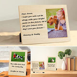 Lnzong Personalized Baby Picture Frame-Ideal Memorial Gift for Baby Friend Couple Family Dog Cat Pet Keepsake Photo Frame, Wood Picture Frame for All Lnzong