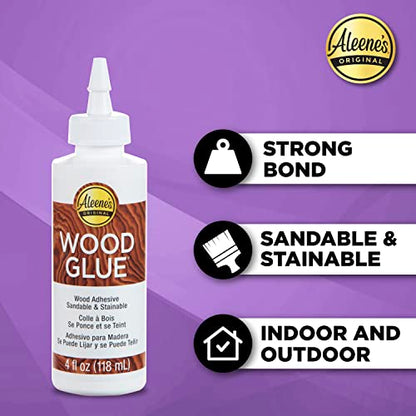 Aleene's 40645 Glue Wood Adhesive, 4 fl oz - 3 Pack, Multi - WoodArtSupply