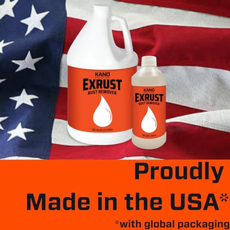 KROIL Kano Exrust Industrial Strength Rust Remover (Liquid-1 Gallon Bottle-Single) | Penetrating Rust Removal for Steel, Stainless Steel, Wrought KROIL