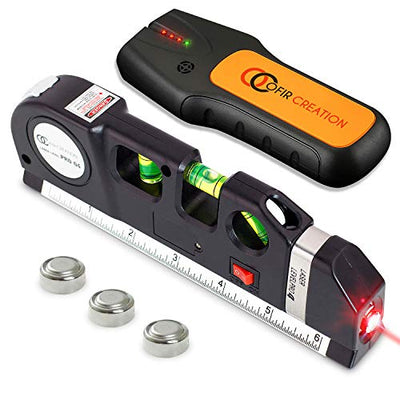 Ofircreation Stud Finder & Multifunction Device (Laser Level line, Leveler, Metric Ruler) - Stud Finder Wall Scanner With Laser Level Can Be Used as
