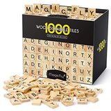 Magicfly 1000 Pcs Scrabble Tiles, Wooden Letter Tiles, A-Z Capital Letters for Crafts, Spelling,Scrabble Crossword Game Magicfly
