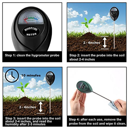 Fpxnb 2 Packs Soil Moisture Meter, Plant Water Meter for House Plants, Soil Tester Test Kit Soil for Garden Lawn Farm Indoor & Outdoor Use, No - WoodArtSupply