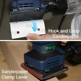 ZEITE 2.4 Amp Electric Palm Sander with 12Pcs Sandpapers, 1/4 Sheet Orbital Finishing Sander for Woodworking, 10 Ft Cord Hand Sander for Polishing Zeite