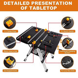 WORKESS Portable Workbench & Sawhorse, 440Lbs/1000Lbs Capacity Heavy Duty Folding Work Table, 21.5"-32.5" Adjustable Height with Clamping System, 2 x WORKESS