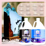Epoxy Resin 2 Gallon Kit, Clear Resin Epoxy, Resin Kit - High-Gloss, Bubbles Free, Not Yellowing, Self-Leveling Art Resin Casting Resin for DIY Pmbqifay