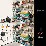 12 Pack Garage Hooks Heavy Duty with 2 Extension Cord Storage Straps, Utility Steel Garage Storage Hooks, Wall Mount Garage Hanger&Organizer for pensar