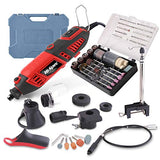 Hi-Spec 134pc 160W Corded Rotary Power Tool Kit Set with Dremel Compatible Rotary Tools Accessory Kit- Engraver, Sander, and Polisher-for Grinding, Hi-Spec