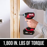 SKIL PWR CORE 20 Brushless 20V Compact Drill Driver and Impact Driver Kit Includes 2.0Ah Battery and PWR JUMP Charger - CB8437B-10 Skil