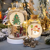 OurWarm 50pcs DIY Christmas Wooden Ornaments Unfinished, 4" Large Natural Wood Slices Predrilled with Hole Wooden Circles for Crafts Christmas OurWarm