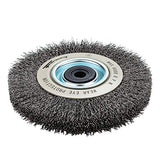 Forney 72895 Wire Bench Wheel Brush, Industrial Pro Crimped with 1/2-Inch Through 2-Inch Multi Arbor, 6-Inch-by-.012-Inch Forney