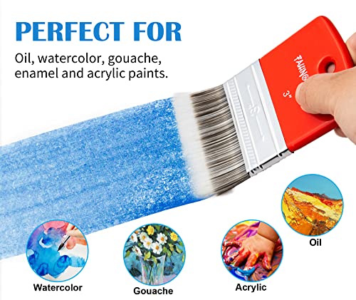 Falling in Art Flat Paddle Paint Brush, Scale Brush for Oil and Acrylic Paints,4 Inch Falling in Art