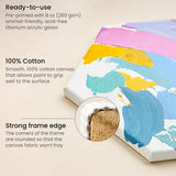 Arteza Paint Canvases for Painting, 9 Pack, 6 inches, Hexagonal Blank Canvas Bulk, 100% Cotton Stretched Canvas, 8 oz Gesso-Primed, Pine Wood Frame, ARTEZA