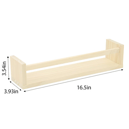 Fixwal Floating Wall Bookshelves, Baby Nursery Decor, 16.5 Inch Solid Wood Shelves for Books, Toys and Decor Storage (Natural Wood) - WoodArtSupply