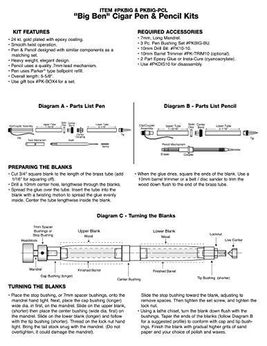 Penn State Industries PKBIGSS2 Big Ben Cigar Twist Ballpoint Pen Kit Starter Package Woodturning Project - WoodArtSupply