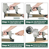 Woodpecker 14 Gauge Pneumatic Concrete Nail Gun ST38H with Safety Lock, 3/4-Inch to 1-1/2-Inch Length Air Power Concrete T Nailer Heavy Duty Concrete KAMSIN