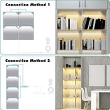 JUSJUBR 4PCS x 12inch Display Cabinet Lights Warm White, Dimmable LED Shelf Lighting with Memory Function, Bookshelf Lighting, LED Lights for Display JUSJUBR