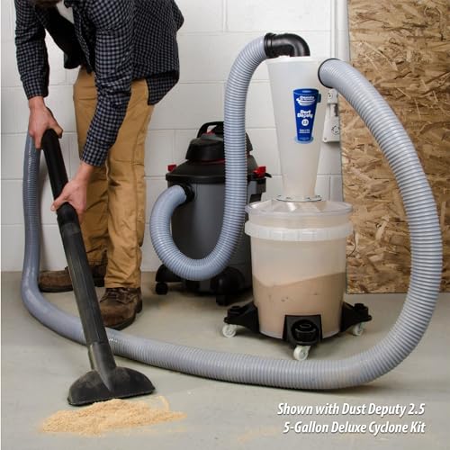 Dust Deputy Plus Anti-Static Retrofit Cyclone Separator Kit for Wet/Dry Shop Vacuums with Collapse-Proof Bucket Lid and Hose (DD Plus) Oneida Air Systems