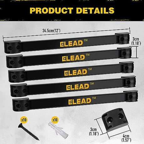 Magnetic Storage Organizer Tool Holder - 6-Piece Wall Mount Rack Garage Organization Power Magnet Hanger Workbench Board Slatwall Van Organizers ELEAD