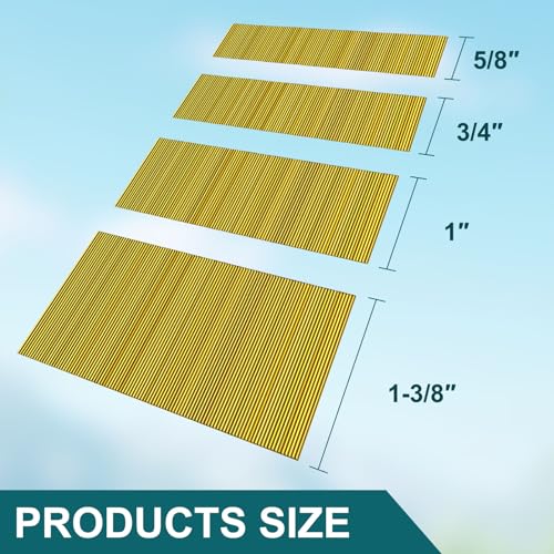 Toicann 23 Gauge Pin Nails (5/8",3/4",1",1-3/8") 4000 pcs Copper Plated Headless Pinner Nails for 23 GA Pneumatic or Electric Pinner or Pin nail gun, Toicann