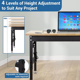 Work Benches, Adjustable Height Work Table, Heavy Duty Husky Workbench Portable Table 2000 LBS Load Capacity,with Power Outlet and Wheels for AHGOKL