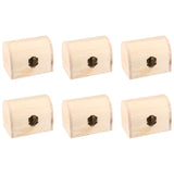 Healifty 6 Pcs Unfinished Treasure Chest Table Top Chest Graffiti Supplies Storage Lock Case Travel Jewlery Case Trinket Antique Decor Wood Case Healifty