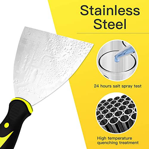 Putty Knife Scrapers, 3 Inch Spackle Knife, Metal Scraper Tool for Drywall Finishing, Plaster Scraping, Decals, and Wallpaper DEKEones