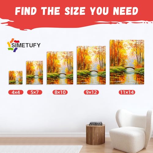 8x10 Inch Stretched Canvas, 10 Pack 100% Cotton Professional Blank Canvas, Canvases for Painting Using Acrylic Paint or Oil (Pre-Primed) Simetufy